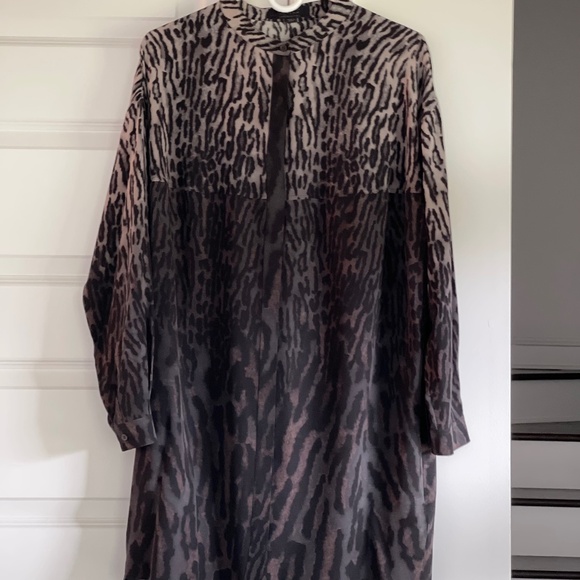 All Saints Silk Shirt Dress - Helle Sinai Big Cat Print, A BEAUTY ~ Size 8 - Picture 11 of 12